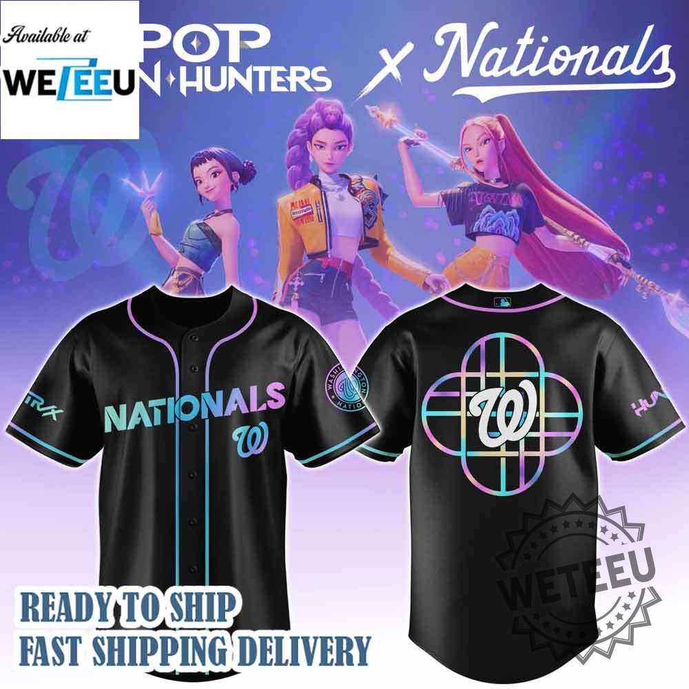 Washington Nationals Mlb X Kpop Demon Hunters Logo Baseball Jersey