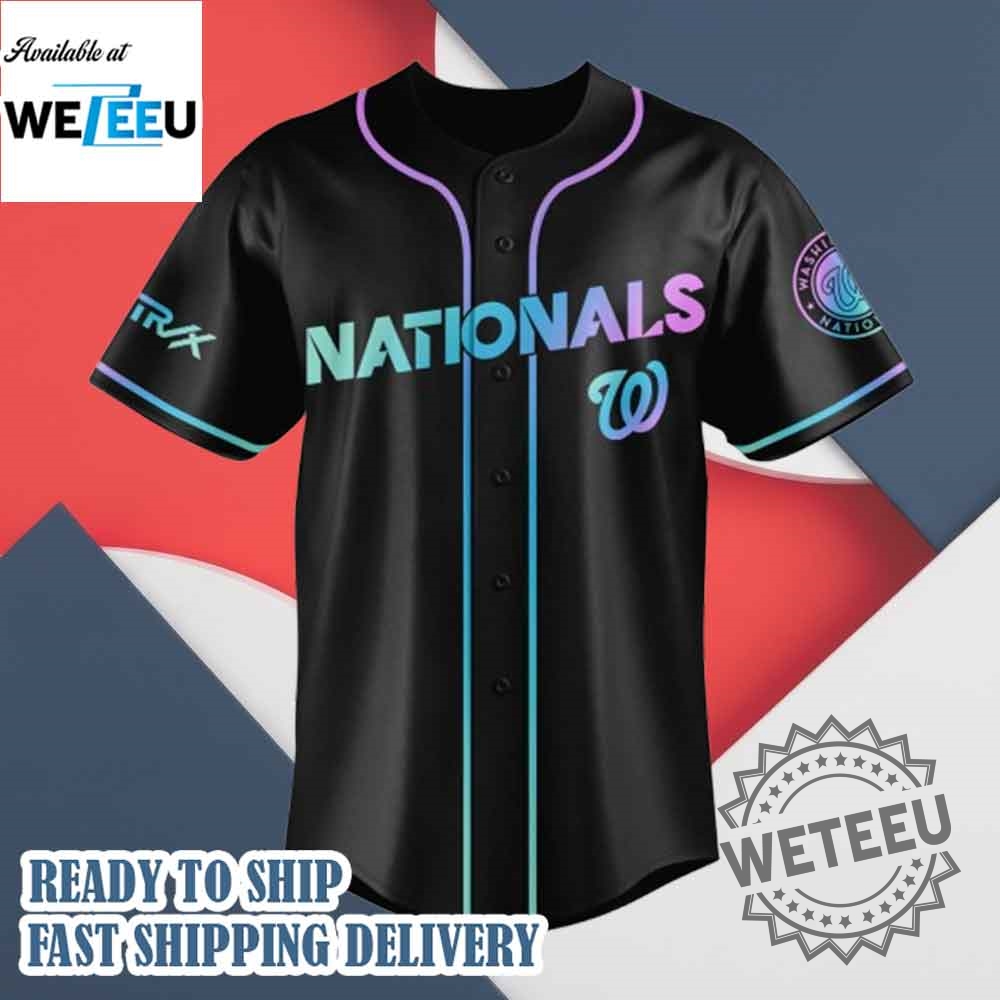 Washington Nationals Mlb X Kpop Demon Hunters Logo Baseball Jersey 5 Washington Nationals MLB x KPop Demon Hunters Logo Baseball Jersey
