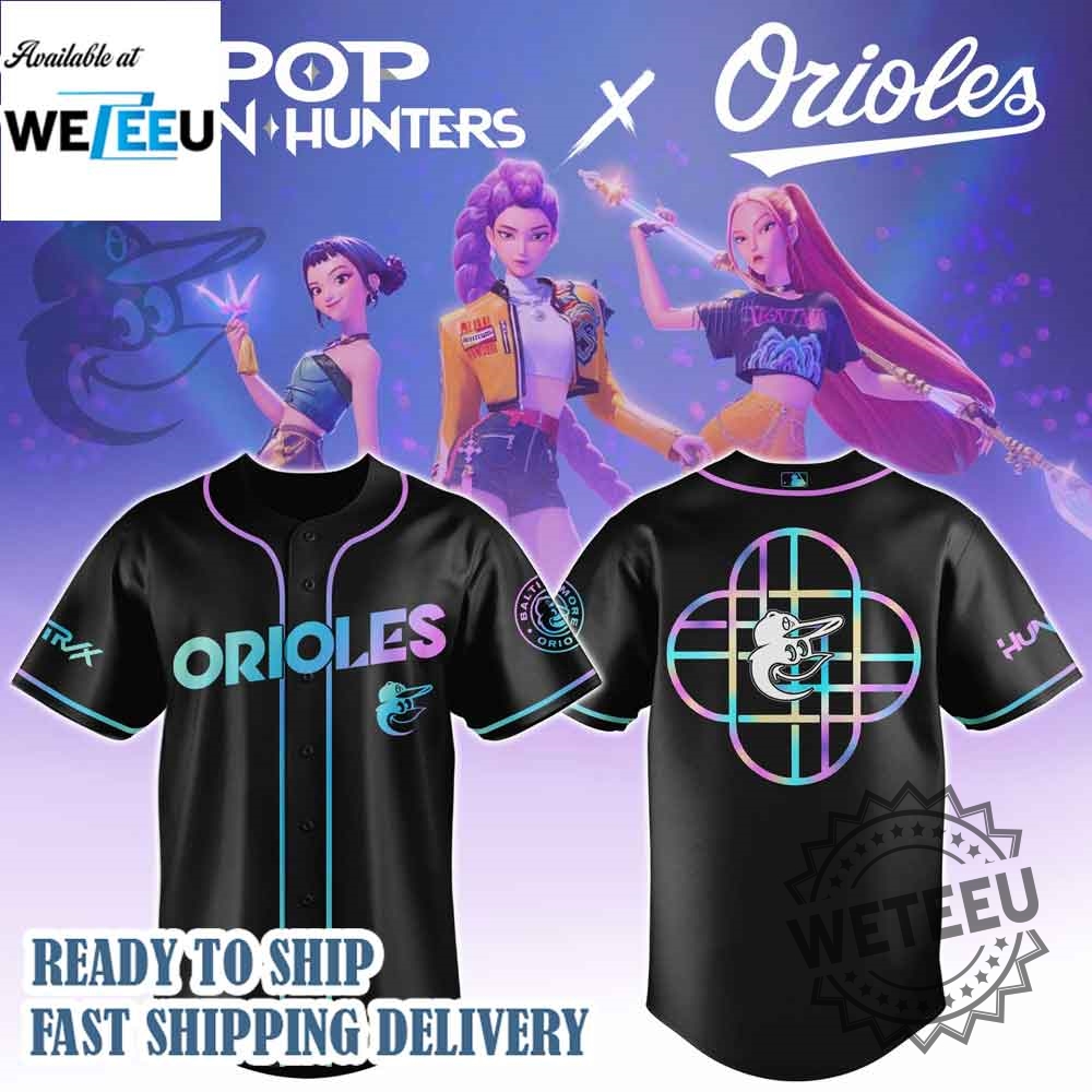 Baltimore Orioles Mlb X Kpop Demon Hunters Logo Baseball Jersey