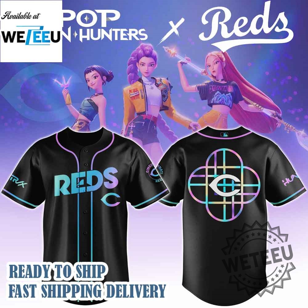 Cincinnati Reds Mlb X Kpop Demon Hunters Logo Baseball Jersey