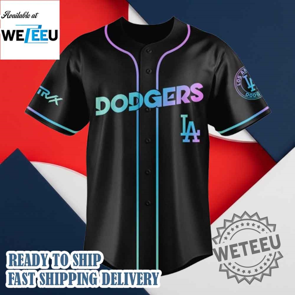 Los Angeles Dodgers Mlb X Kpop Demon Hunters Logo Baseball Jersey 4 Los Angeles Dodgers MLB x KPop Demon Hunters Logo Baseball Jersey