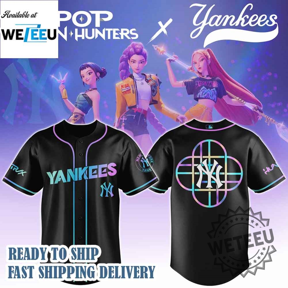 New York Yankees Mlb X Kpop Demon Hunters Logo Baseball Jersey