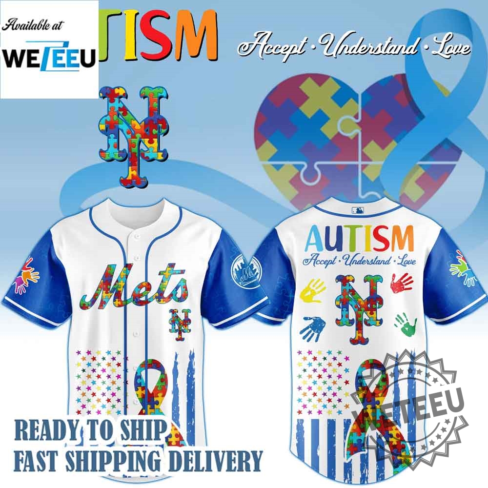 "Top 5 Must-Have Rock and Sports Jerseys for 2024 Fans" 9 New York Mets Mlb X Autism Awareness Month Baseball Jersey