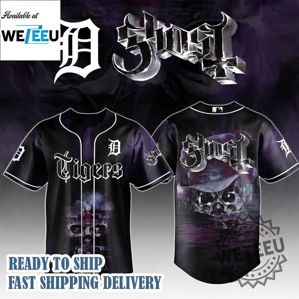 Detroit Tigers Mlb X Ghost Skeletour World Tour Baseball Jersey