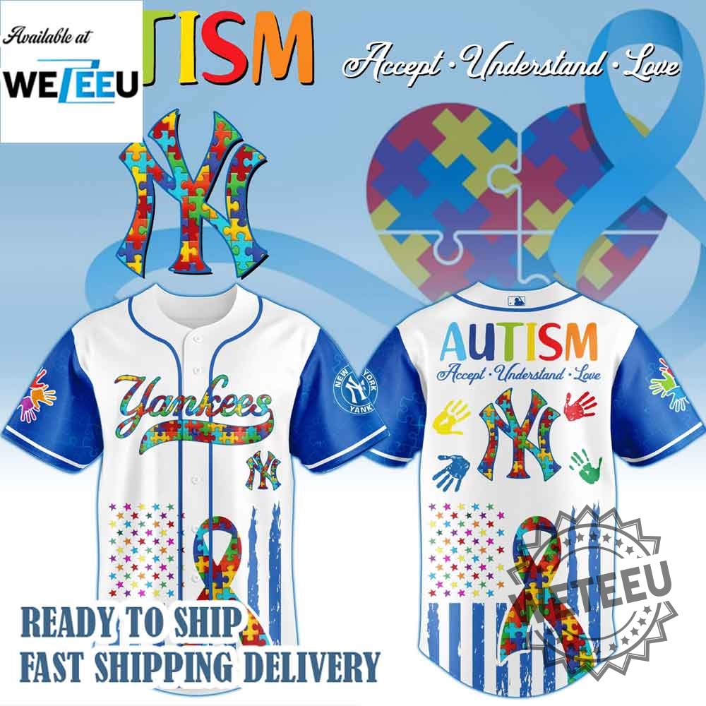 New York Yankees Mlb X Autism Awareness Month Baseball Jersey
