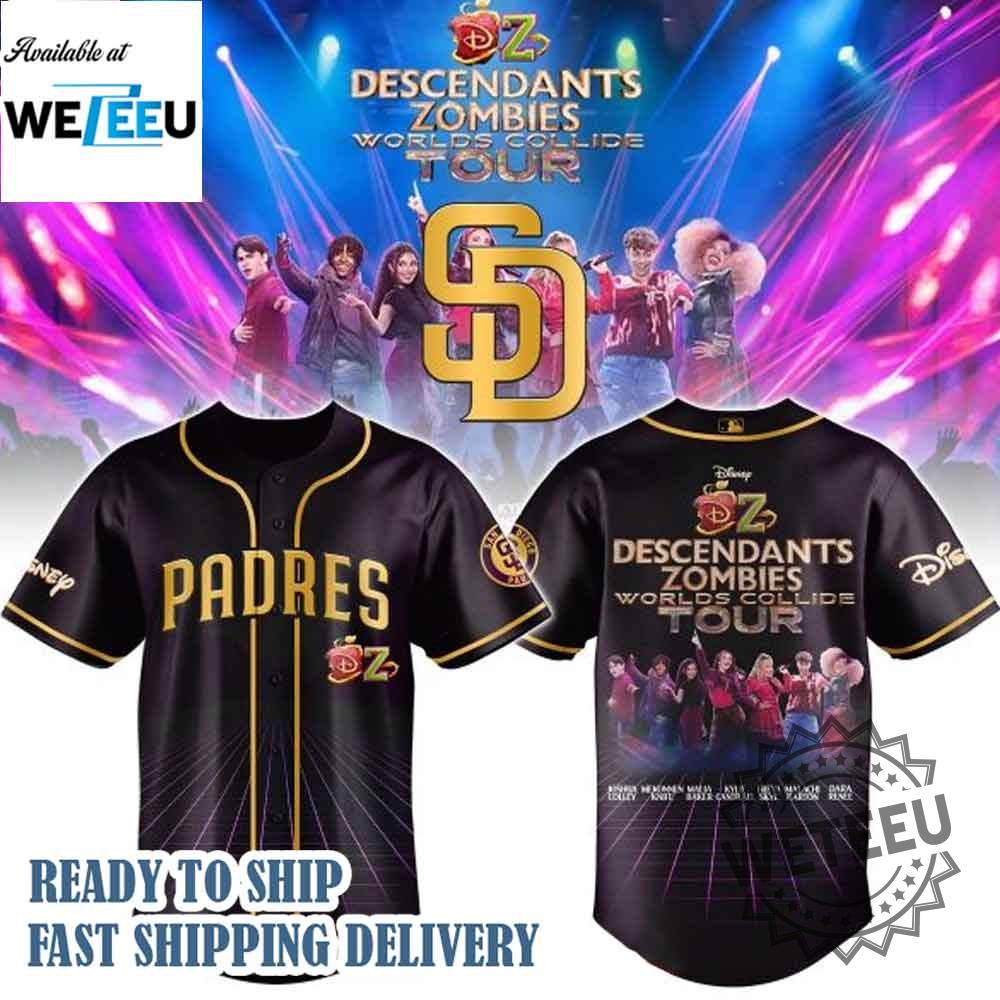 San Diego Padres Descendants Zombies Worlds Collide Tour 2025 Jersey