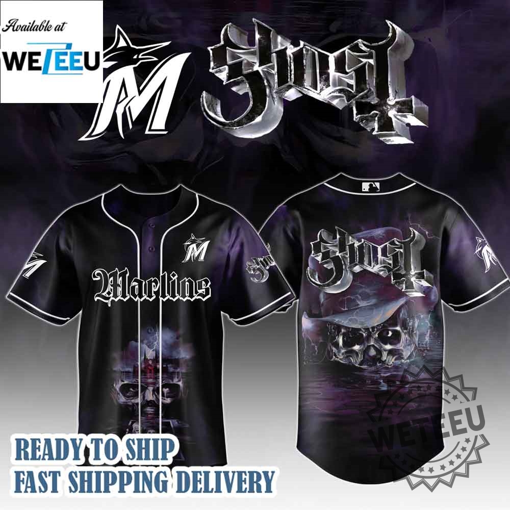 Miami Marlins Mlb X Ghost Skeletour World Tour Baseball Jersey