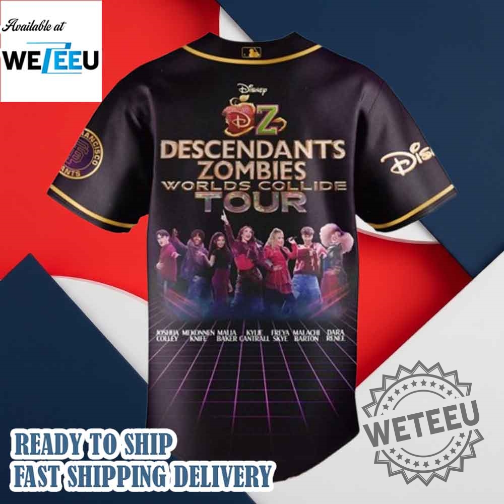 San Francisco Giants Descendants Zombies Worlds Collide Tour 2025 Jersey 5 San Francisco Giants Descendants Zombies Worlds Collide Tour 2025 Jersey
