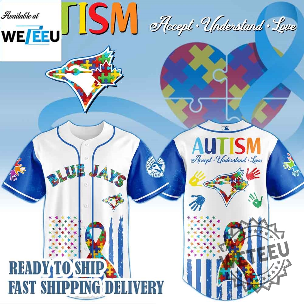 "2025 MLB Jerseys: Dodgers, Red Sox, Tigers, Phillies, Rays Collabs" 13 Toronto Blue Jays Mlb X Autism Awareness Month Baseball Jersey