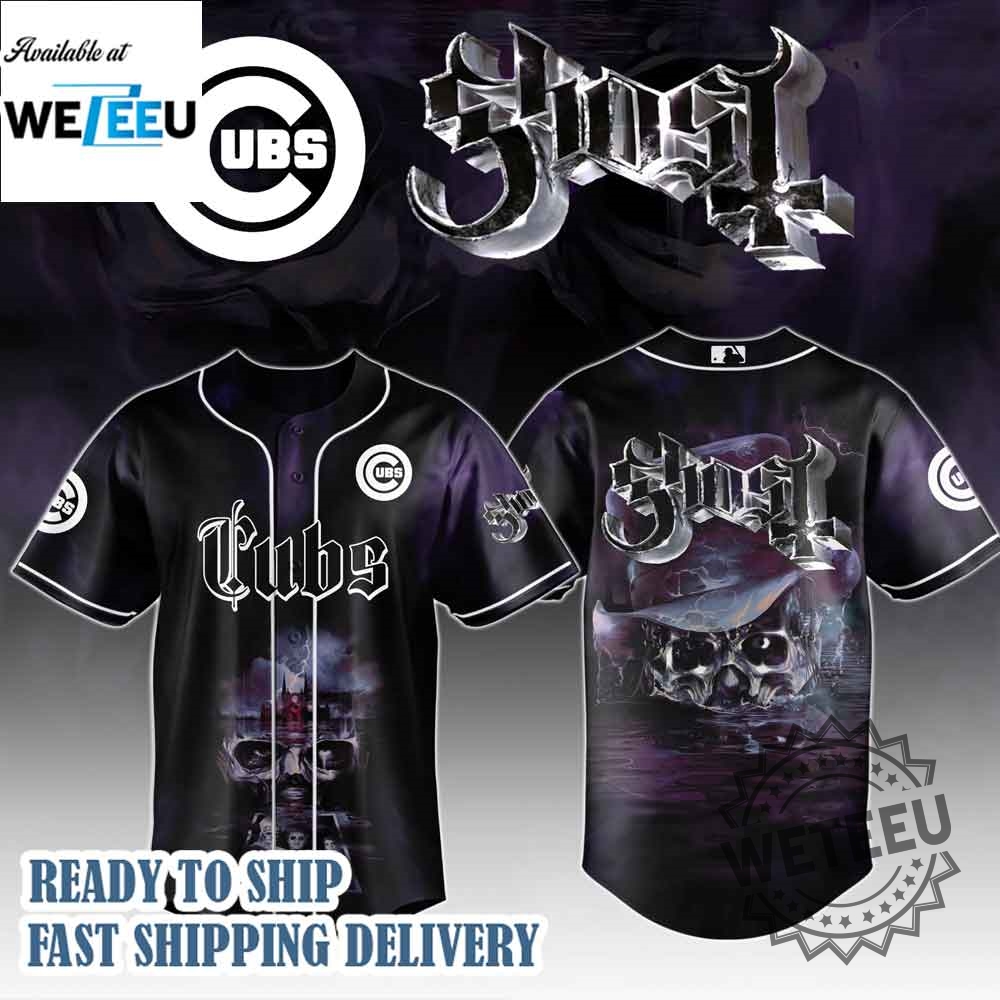 "2025 MLB Jerseys: Dodgers, Red Sox, Tigers, Phillies, Rays Collabs" 14 Chicago Cubs Mlb X Ghost Skeletour World Tour Baseball Jersey