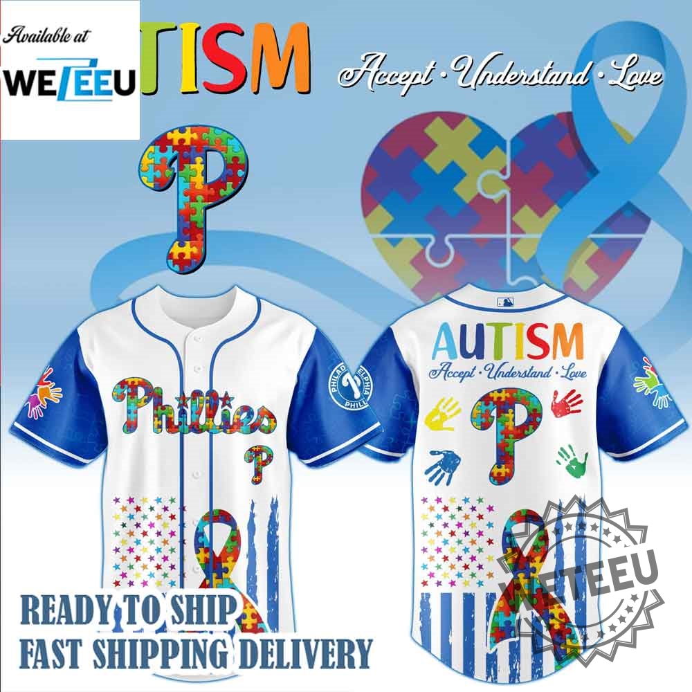 Philadelphia Phillies Mlb X Autism Awareness Month Baseball Jersey