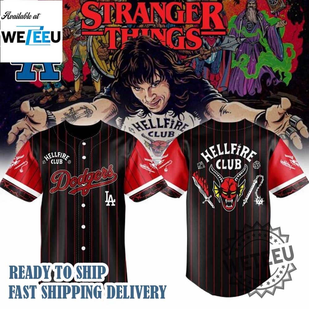 "Top 5 Must-Have Baseball Jerseys for 2025: Limited Edition Designs" 2 Los Angeles Dodgers Hellfire Club Stranger Things 5 Jersey