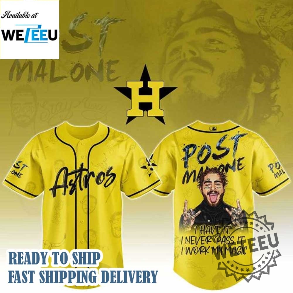 "Top 5 Must-Have Baseball Jerseys for 2025: Limited Edition Designs" 11 Houston Astros Mlb X Post Malone Tour Baseball Jersey