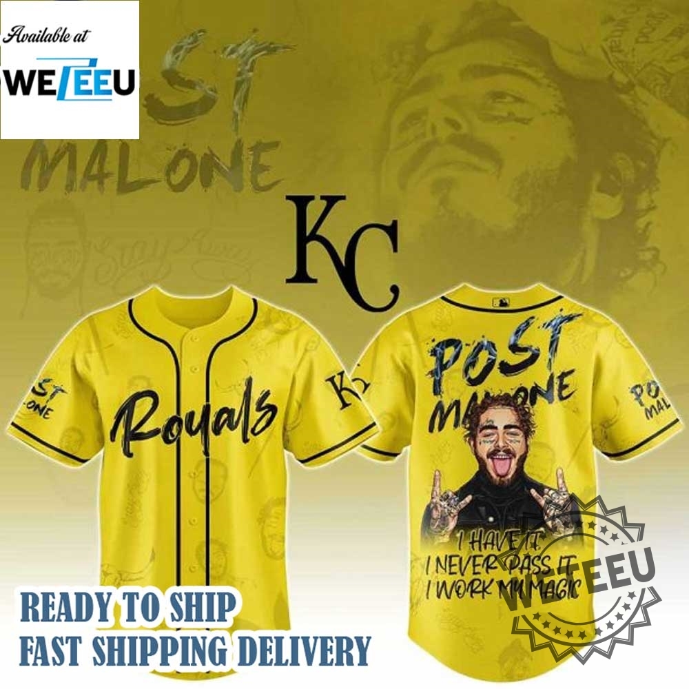 "Top 5 Must-Have Baseball Jerseys for 2025: Limited Edition Designs" 12 Kansas City Royals Mlb X Post Malone Tour Baseball Jersey