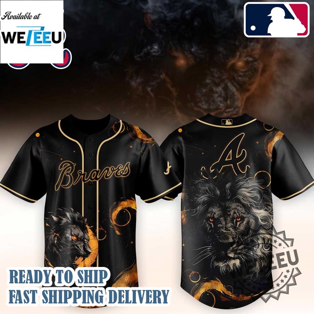 Weteeu Atlanta Braves Mlb X Lion Baseball Jersey