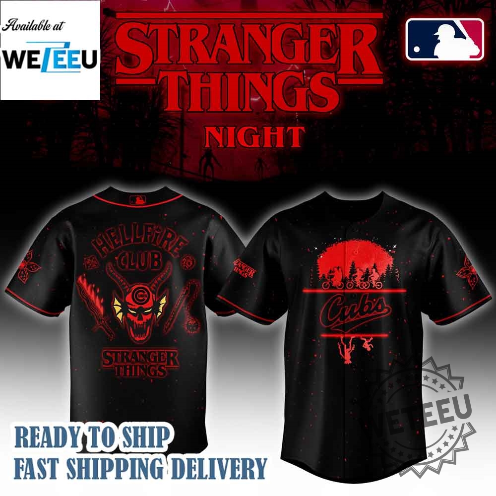 Chicago Cubs Mlb X Stranger Things Night Baseball Jersey
