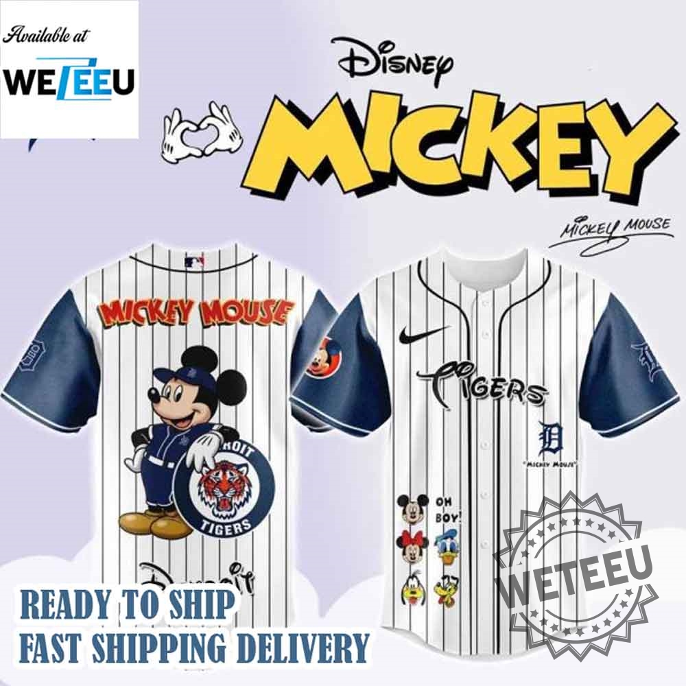 Mlb Detroit Tigers X Mickey Mouse And Friends Baseball Jersey
