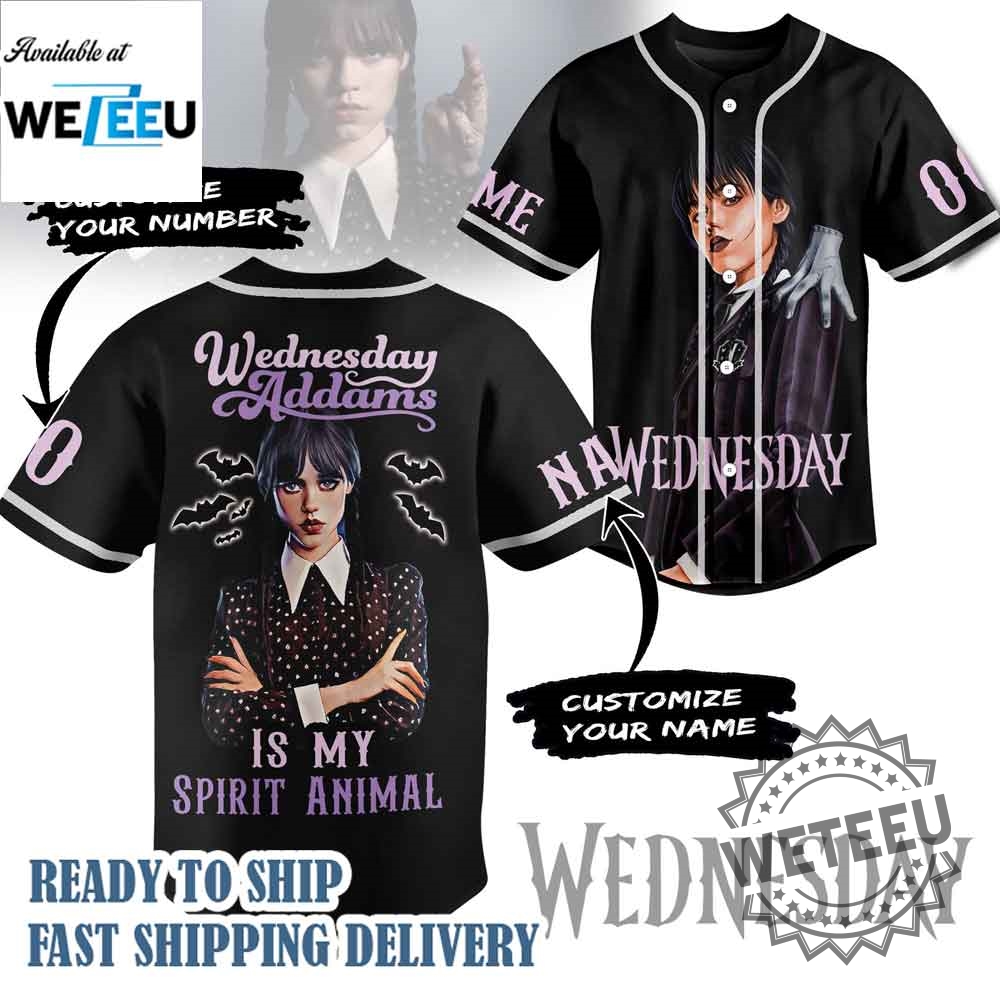 Wednesday Addams Is My Spirit Animal Jersey Custom Fan Apparel