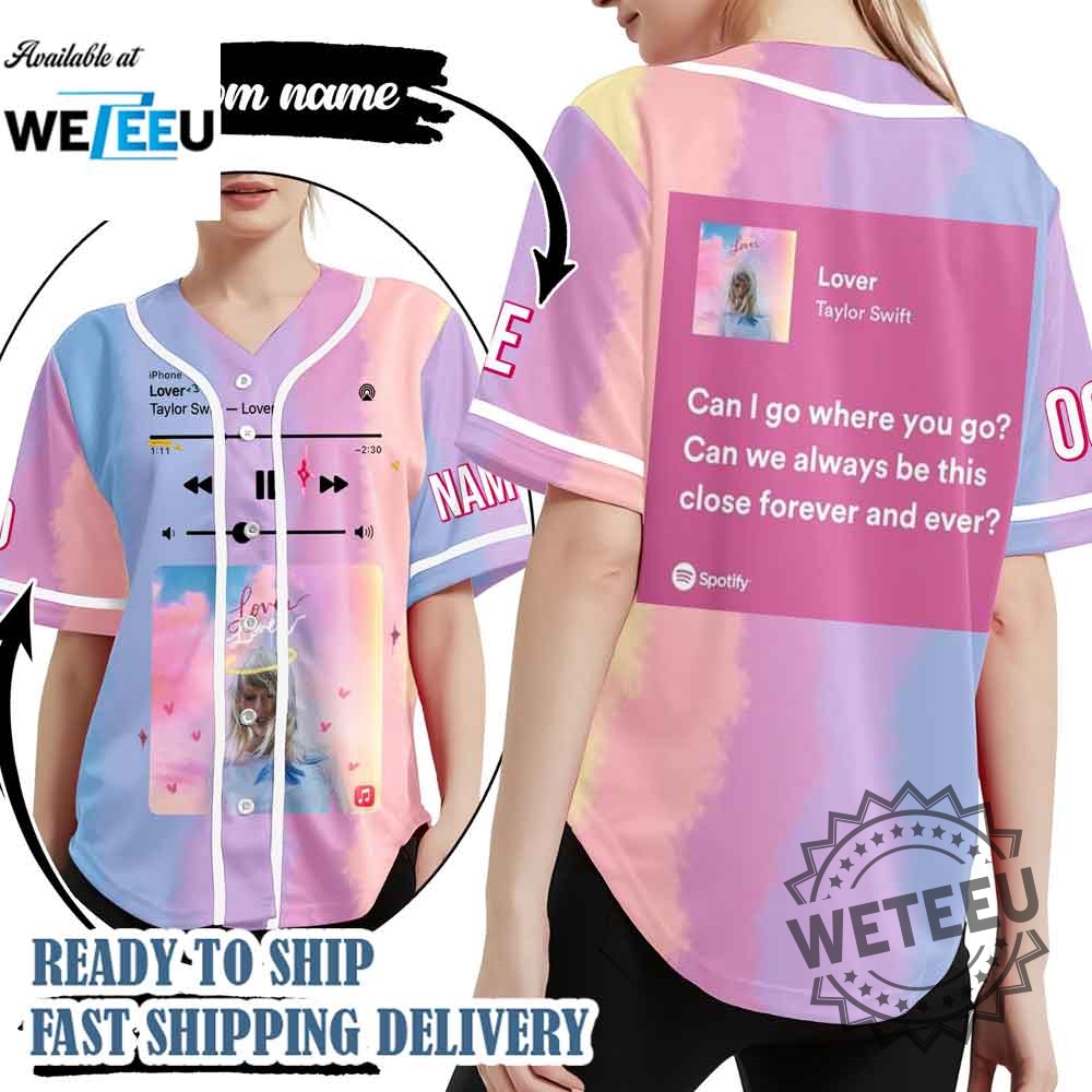 "Top 2025 Custom Jerseys: Grateful Dead, Scooby-Doo, and More" 16 Taylor Swift Lover Song Lyric Custom Baseball Jersey Personalized Swiftie Merch