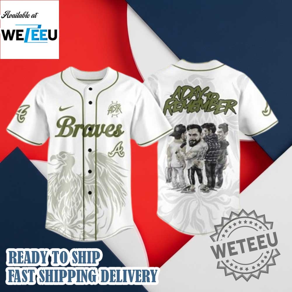 "Top 2025 Custom Jerseys: Devils, Dodgers, Buckeyes, and Patriots" 13 Atlanta Braves A Day To Remember Maximum Fun Fall 2025 Tour Jersey