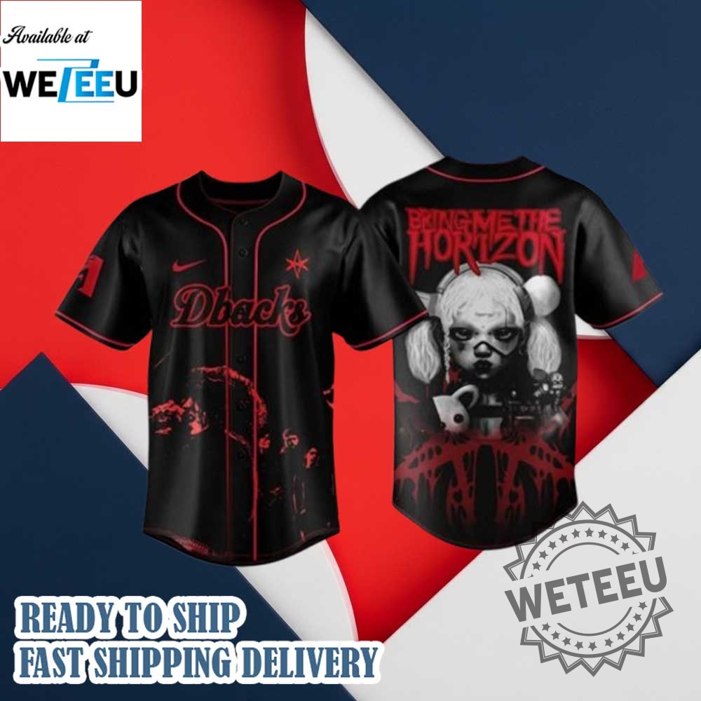 "Top 5 Horror and MLB Crossover Jerseys for Halloween 2023" 15 Arizona Diamondbacks Bring Me The Horizon Ascension Program Tour 2025 Jersey