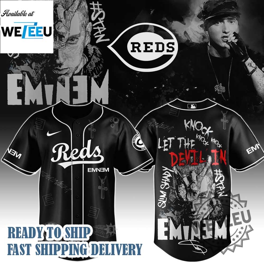 "Exclusive Celebrity Jerseys: Aespa, Lil Wayne, Eminem MLB Collabs 2025" 5 Cincinnati Reds Mlb X Eminem Stans To Launch In Theatres Worldwide Jersey