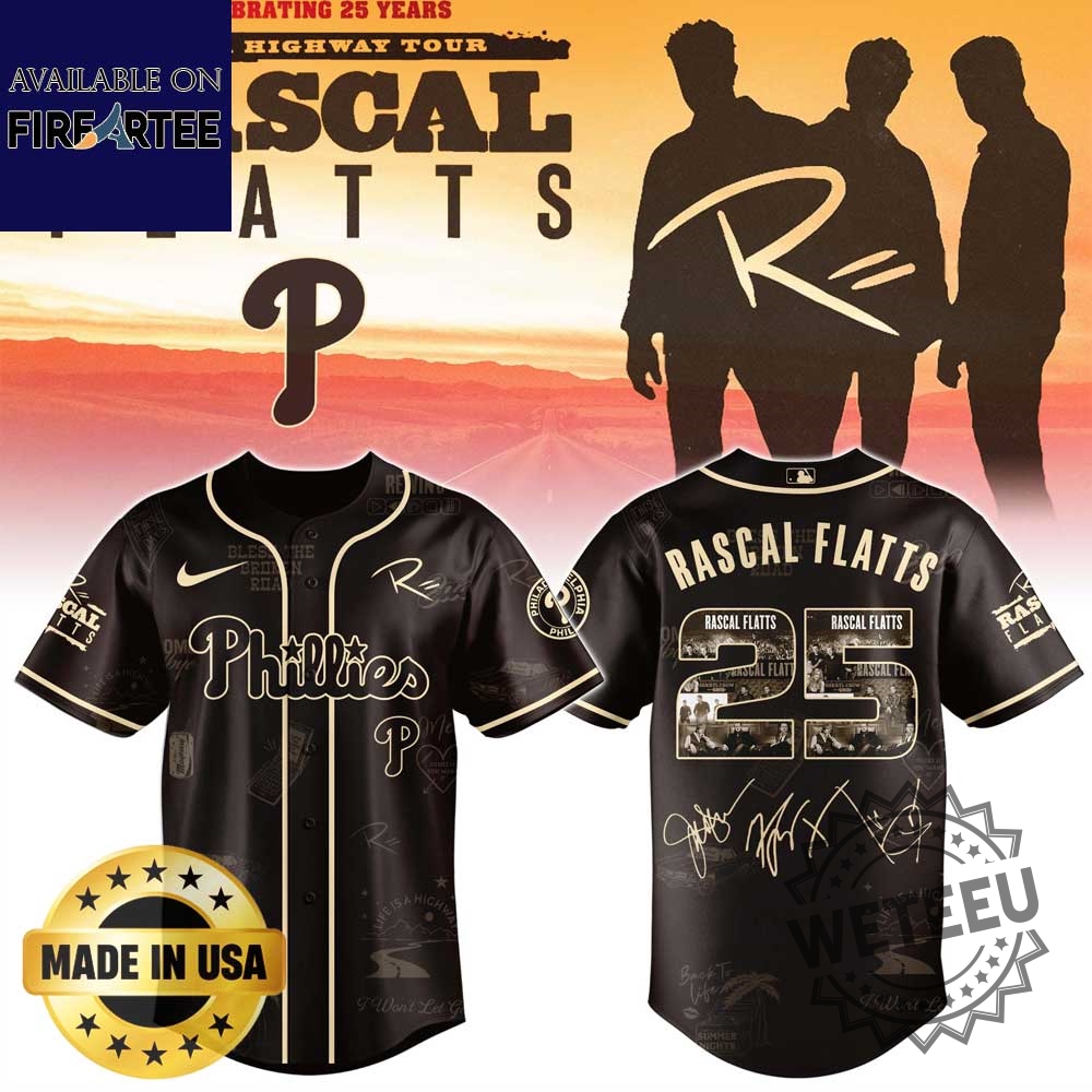 "Top 5 Must-Have MLB Horror and Music Themed Jerseys 2025" 13 Philadelphia Phillies Mlb X Rascal Flatts Life Is Highway Tour Jersey