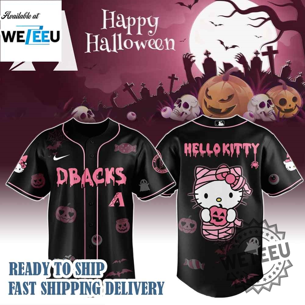 Arizona Diamondbacks X Hello Kitty Cosplay Hallloween Jersey 3 Arizona Diamondbacks x Hello Kitty Cosplay Hallloween Jersey